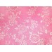 10cm Dirndlstoff (Trachtensatin aus EU-Produktion) Blumenrankendruck weiss/rosa  (Grundpreis 21,00/m)