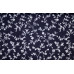 10cm Baumwolldruck Landhaus (etwas fester) Blumenranken auf Nachtblau, Kobaldblau oder Hellgrau (Grundpreis 8,00/m)