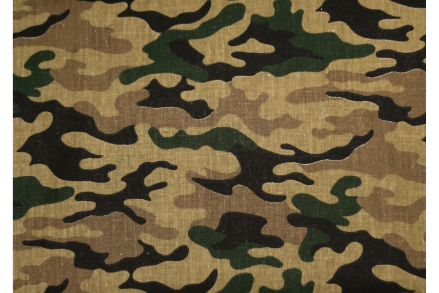 10cm Baumwolldruck "Camouflage auf Sandbraun"  (Grundpreis € 10,00/m)