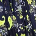 10cm Baumwoll-Voile Paisley & Blumen Neongelb auf Dunkelblau (Grundpreis € 12,00/m)  